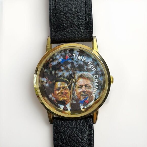Clinton Watch Time For A Change Logo Bill Clinton Al Gore Collectable - Picture 1 of 11